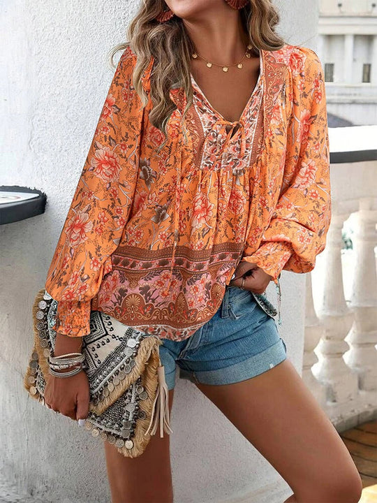 YARA – FLORAL BLOUSE WITH DRAWSTRING FIT