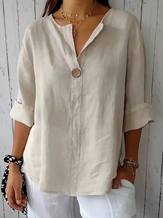 SABRINA – RELAXED V-NECK BLOUSE