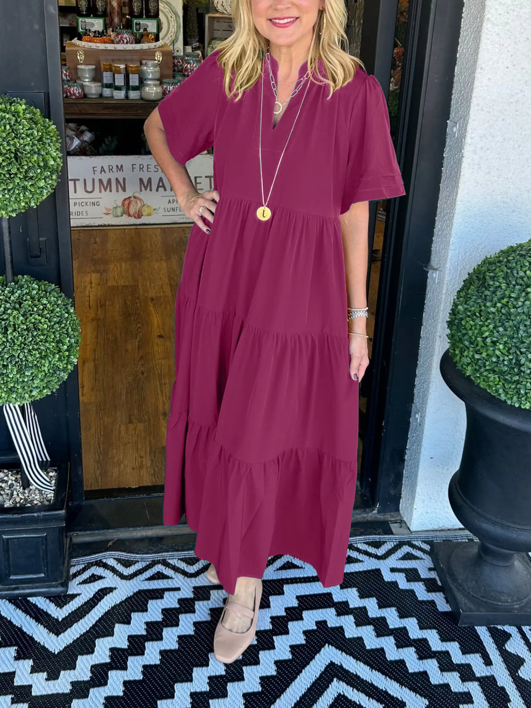 DAISY - CLASSIC TIERED MIDI DRESS