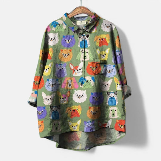 LOÏSE – COLOURFUL BLOUSE WITH ARTISTIC PRINTS