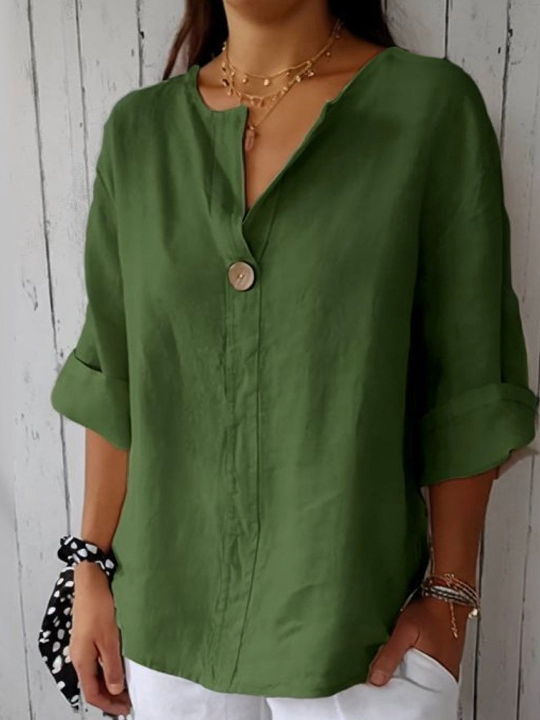 SABRINA – RELAXED V-NECK BLOUSE