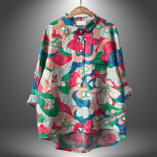 ALYS – HAND-PAINTED FLORAL BLOUSE