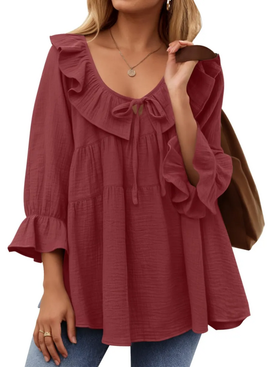 BEATRICE - 3/4 SLEEVE LAYERED BLOUSE