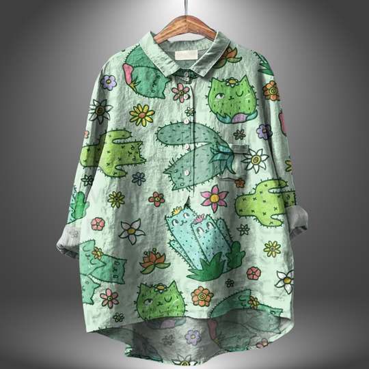 ALYS – HAND-PAINTED FLORAL BLOUSE