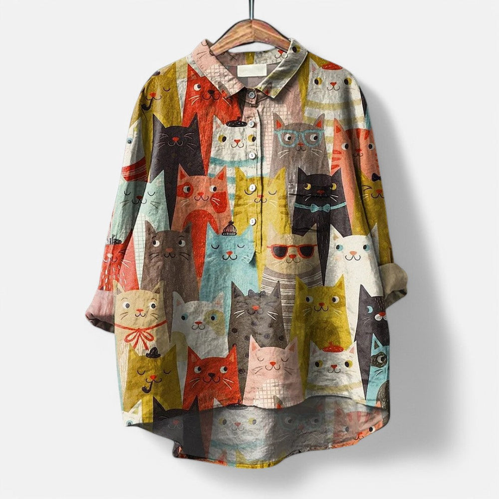 LOÏSE – COLOURFUL BLOUSE WITH ARTISTIC PRINTS