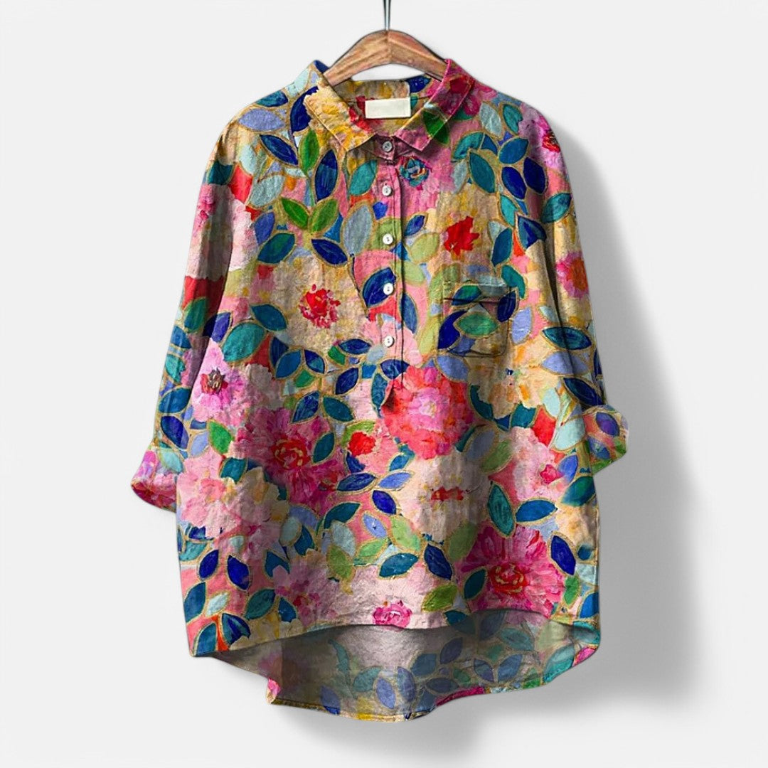 LOÏSE – COLOURFUL BLOUSE WITH ARTISTIC PRINTS