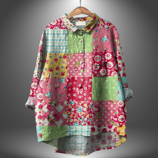 ALYS – HAND-PAINTED FLORAL BLOUSE