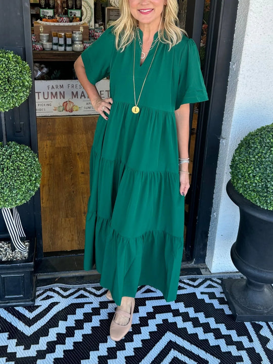 DAISY - CLASSIC TIERED MIDI DRESS