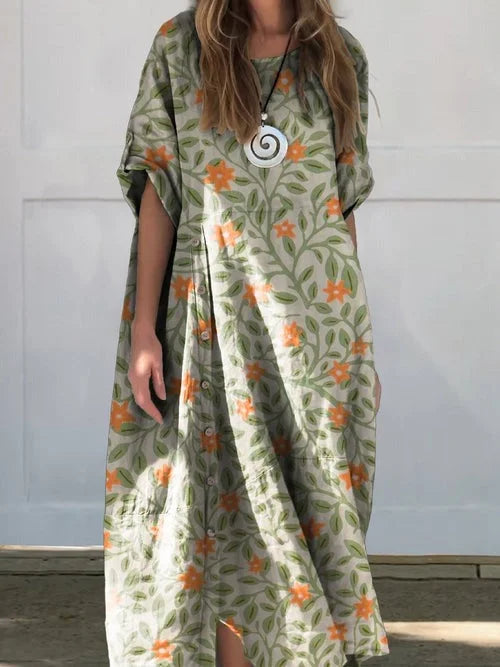 ISSA  – LINEN BOHO MAXI DRESS