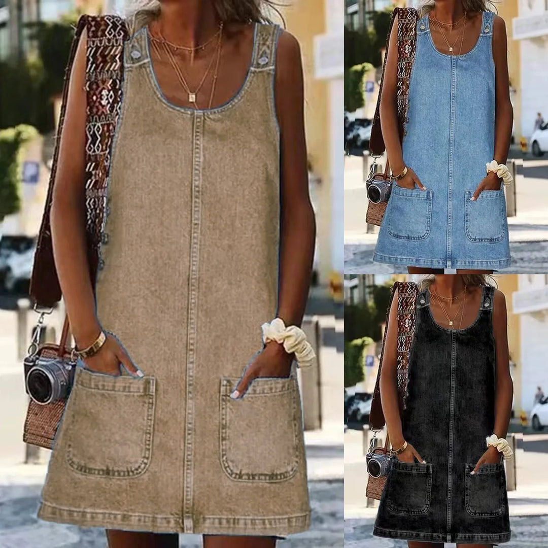 NADIA – SLEEVELESS ZIP DRESS