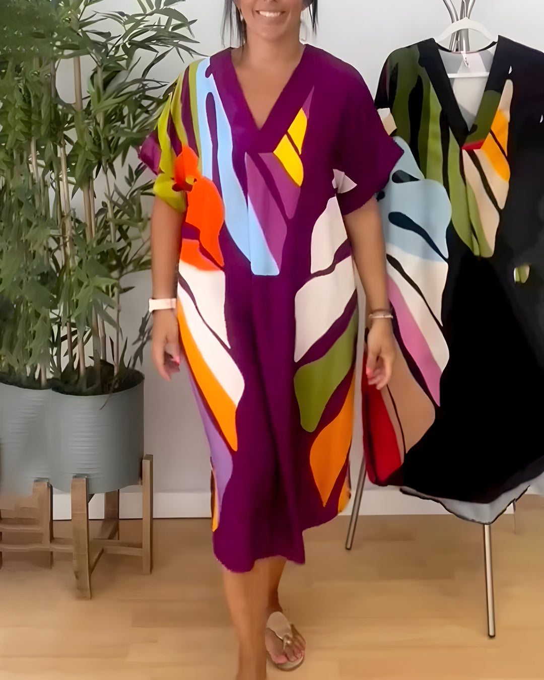 LORNA - LEAF PRINT DRESS