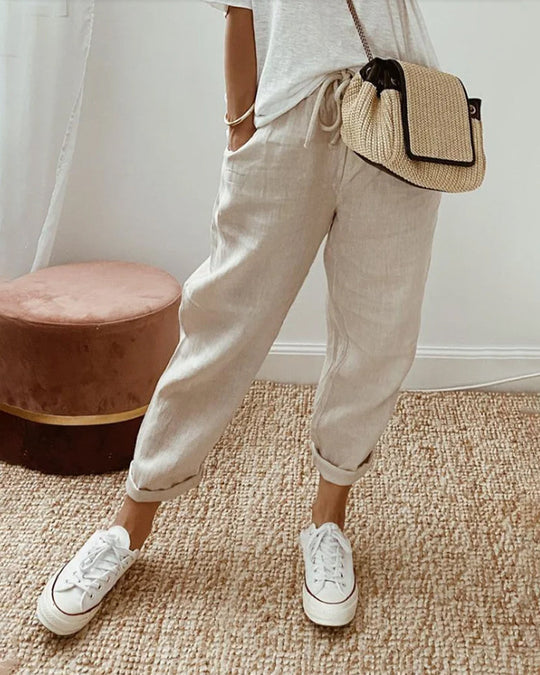 AMELIA - COTTON BLEND TROUSERS