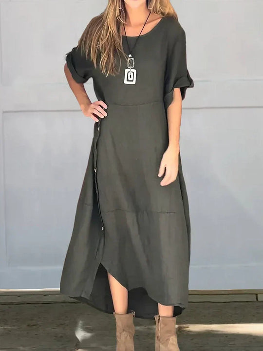 ISSA  – LINEN BOHO MAXI DRESS