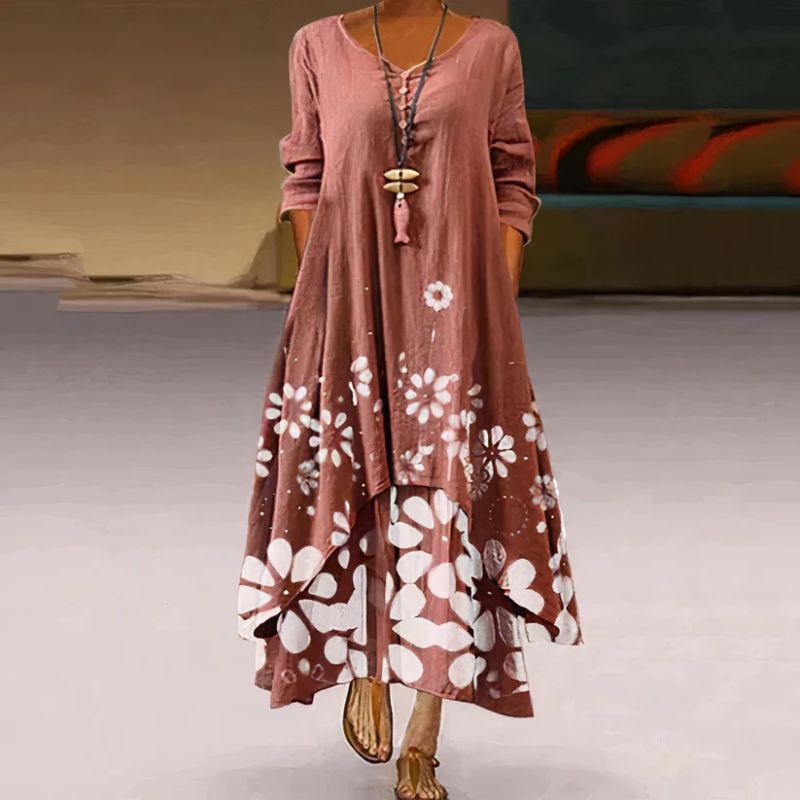 SELENE – FLOWY SUMMER PRINT MAXI DRESS
