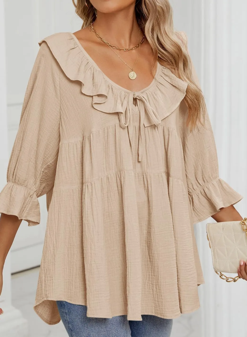 BEATRICE - 3/4 SLEEVE LAYERED BLOUSE