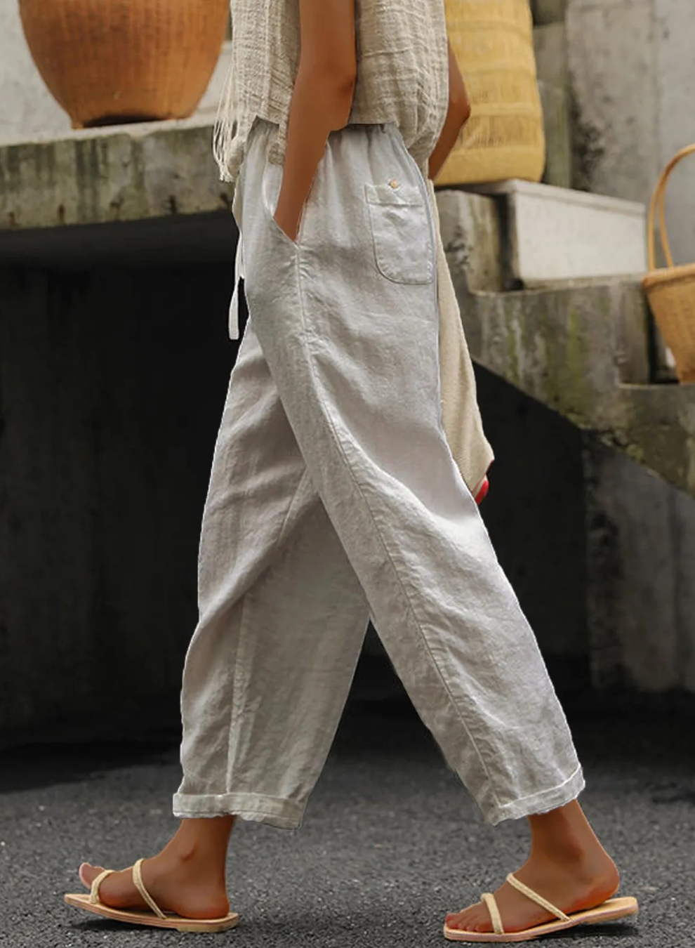 PHOEBE - CASUAL LOOSE FIT COTTON PANTS