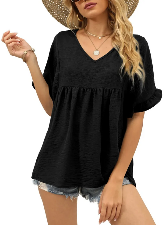 CHARLOTTE - CASUAL V-NECK TOP
