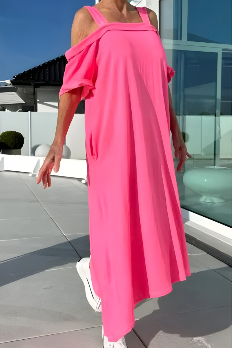 MILLIE – BREEZY LONG OFF-SHOULDER DRESS