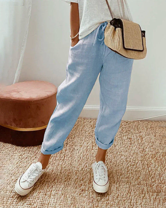 AMELIA - COTTON BLEND TROUSERS