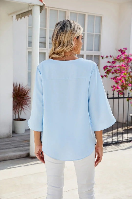 LYANA – LIGHTWEIGHT V-NECK BLOUSE