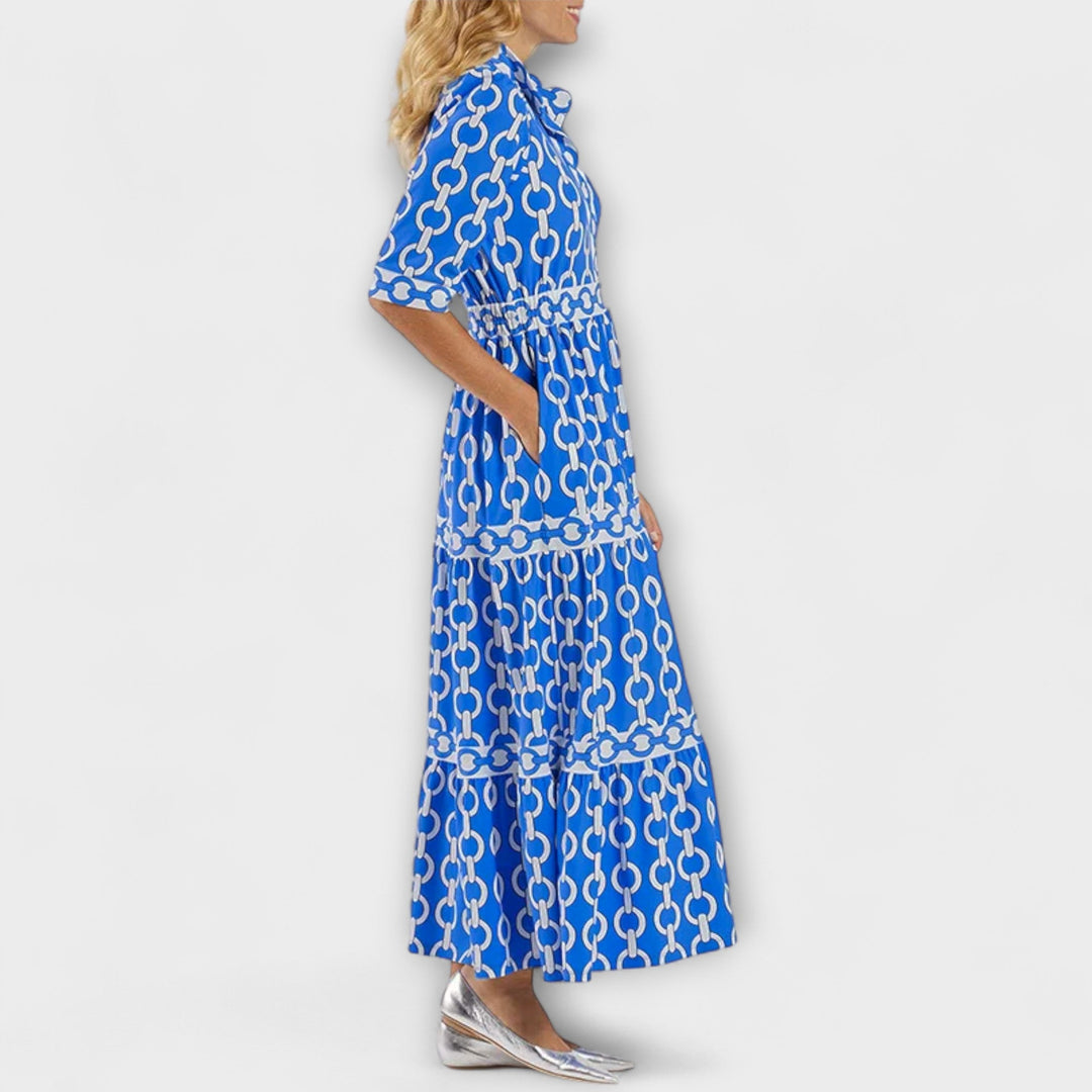 ARABELLA – CHAIN-PRINT MIDI DRESS