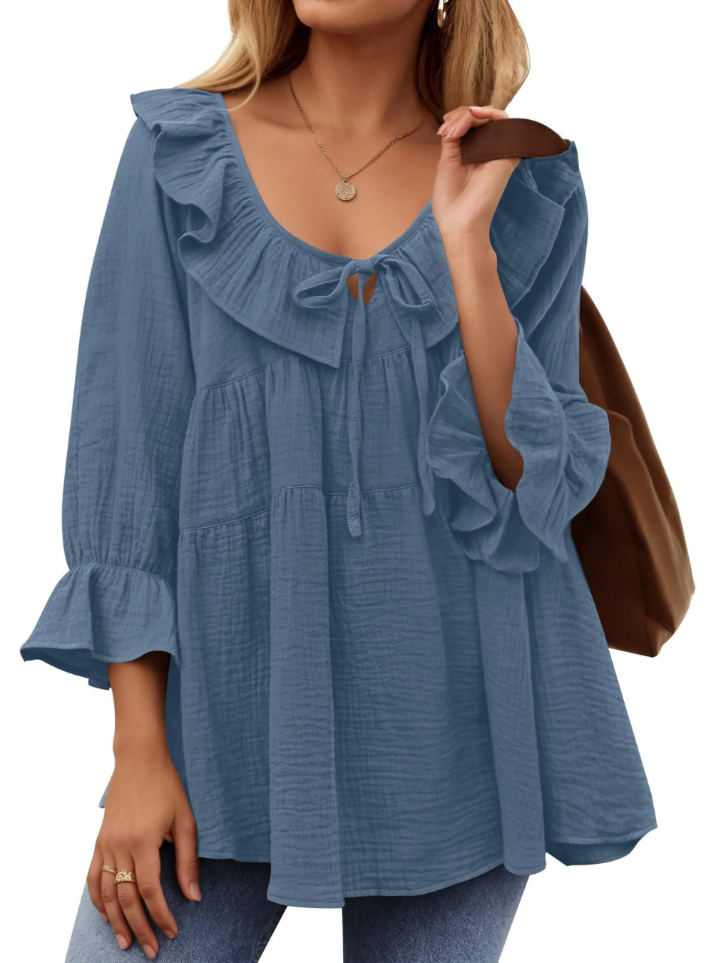 BEATRICE - 3/4 SLEEVE LAYERED BLOUSE