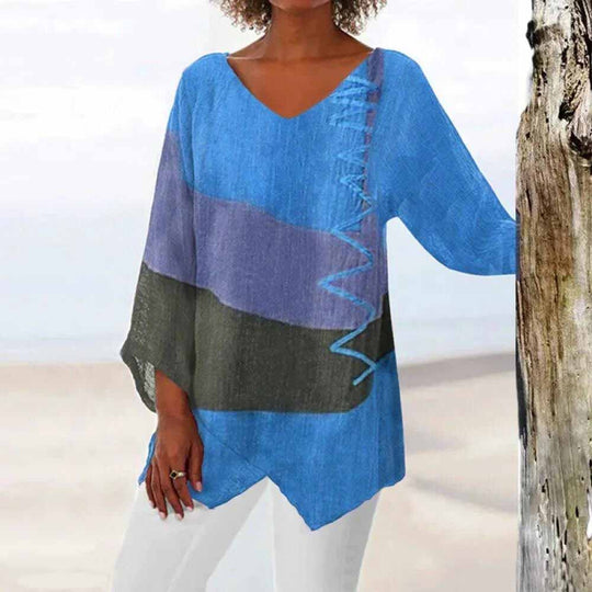 CLARISSA - STYLISH THREE-TONE BLOUSE