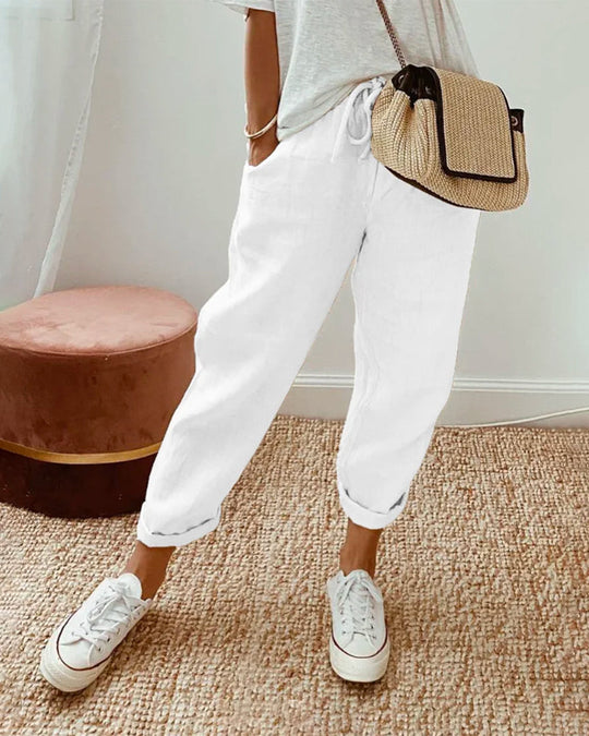 AMELIA - COTTON BLEND TROUSERS