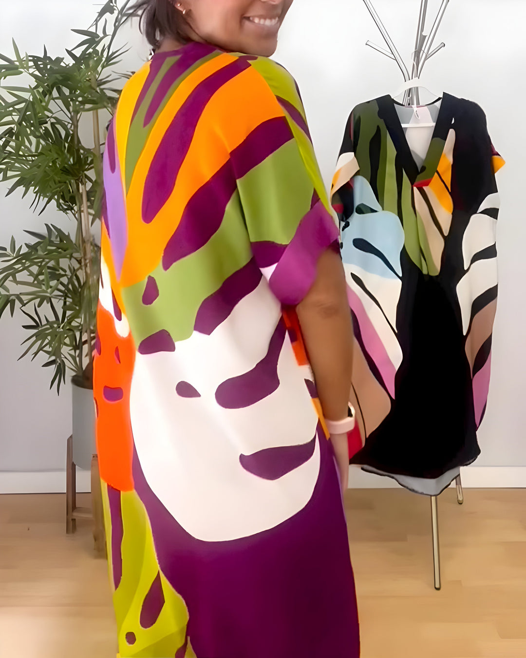 LORNA - LEAF PRINT DRESS