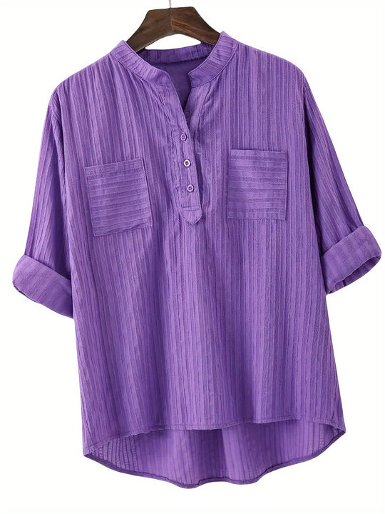 ALTHEA – TEXTURED BLOUSE WITH POCKET