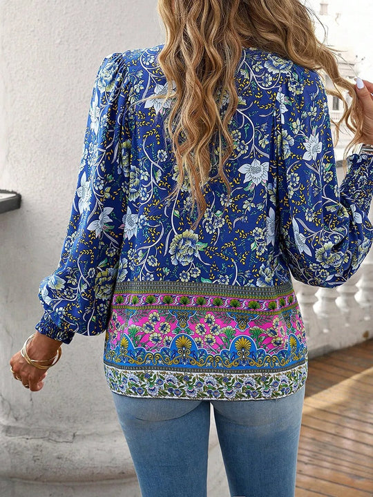 YARA – FLORAL BLOUSE WITH DRAWSTRING FIT