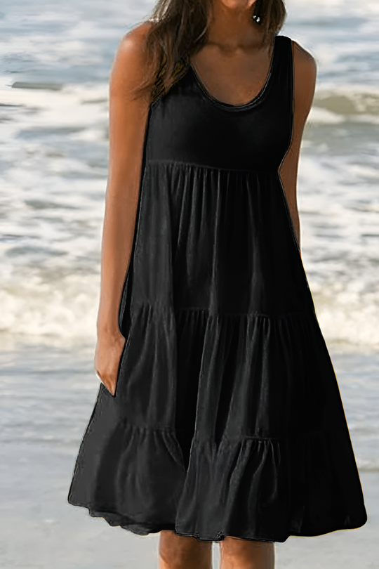 GRACE – SLEEVELESS LAYERED SUMMER DRESS
