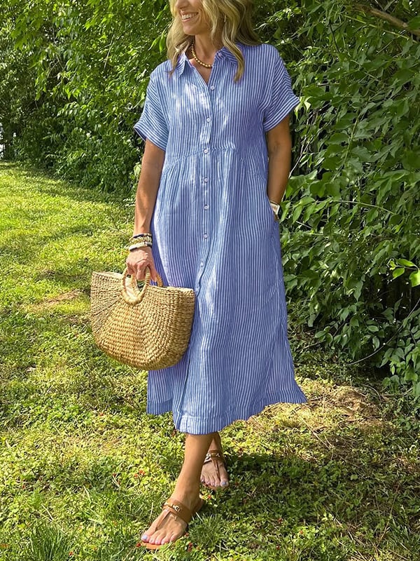 CAMILLE – STRIPE SHIRT DRESS