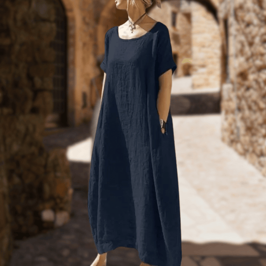 EVELYN – COTTON-LINEN BLEND DRESS