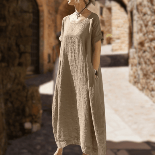 EVELYN – COTTON-LINEN BLEND DRESS