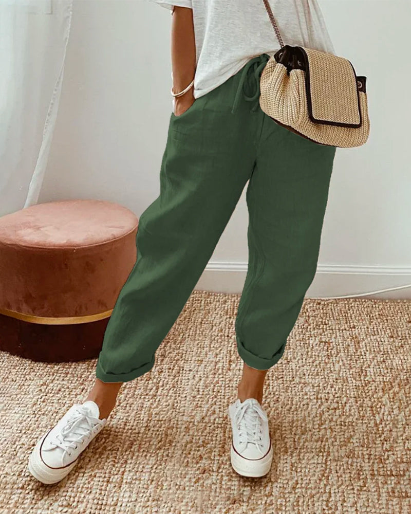 AMELIA - COTTON BLEND TROUSERS