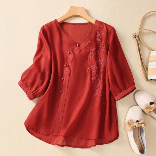 LIDIA – LONG BUTTON BLOUSE