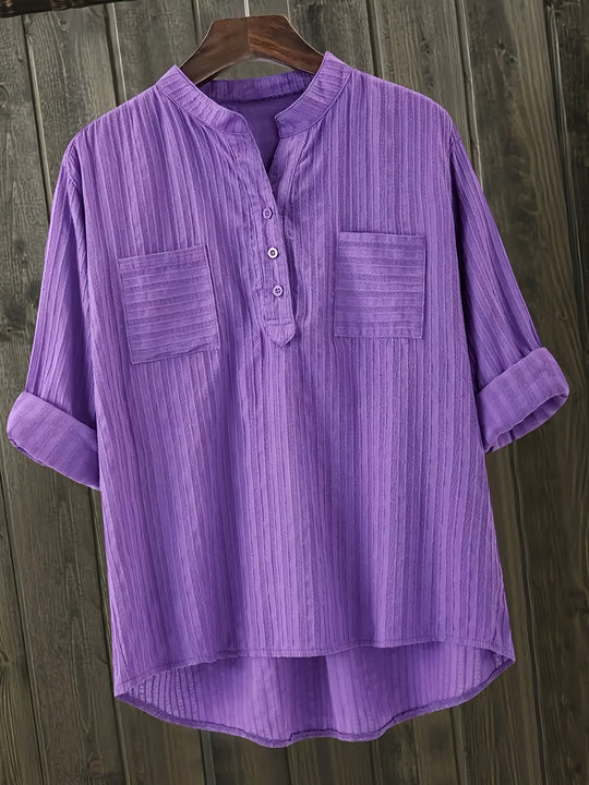 ALTHEA – TEXTURED BLOUSE WITH POCKET
