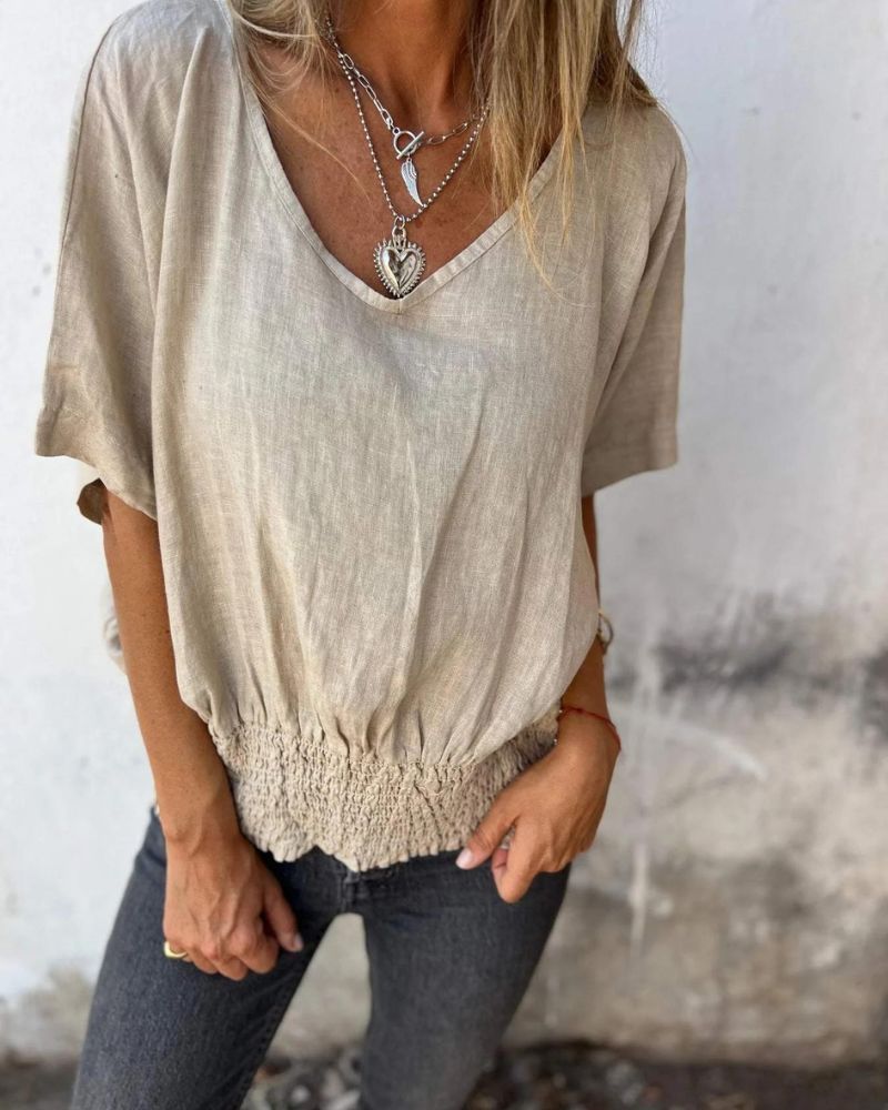 SYLVIA – RELAXED V-NECK TOP
