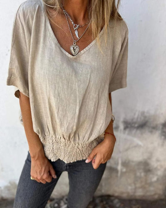 SYLVIA – RELAXED V-NECK TOP