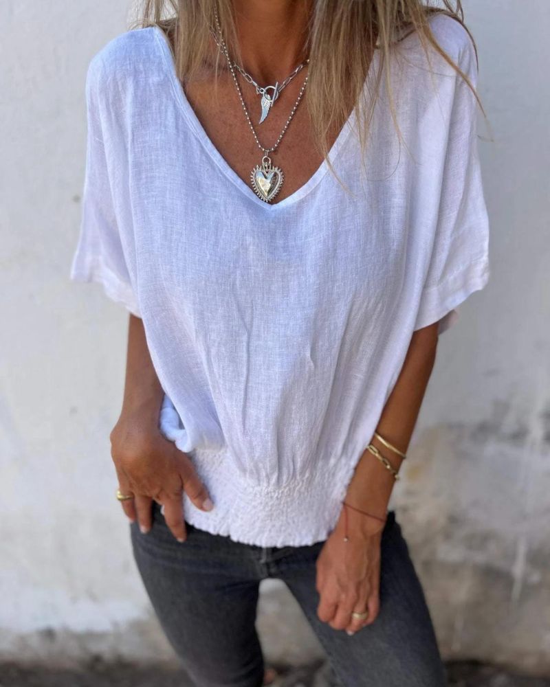 SYLVIA – RELAXED V-NECK TOP