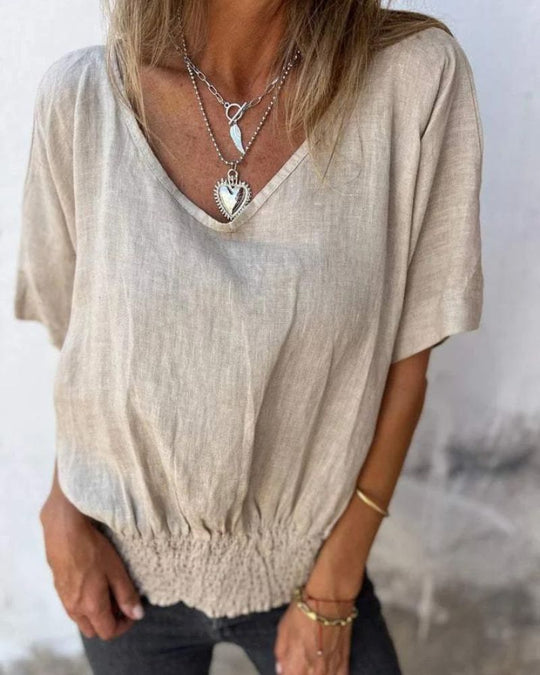 SYLVIA – RELAXED V-NECK TOP