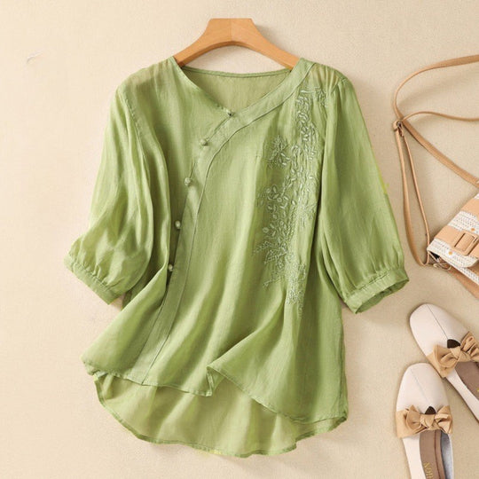 LIDIA – LONG BUTTON BLOUSE