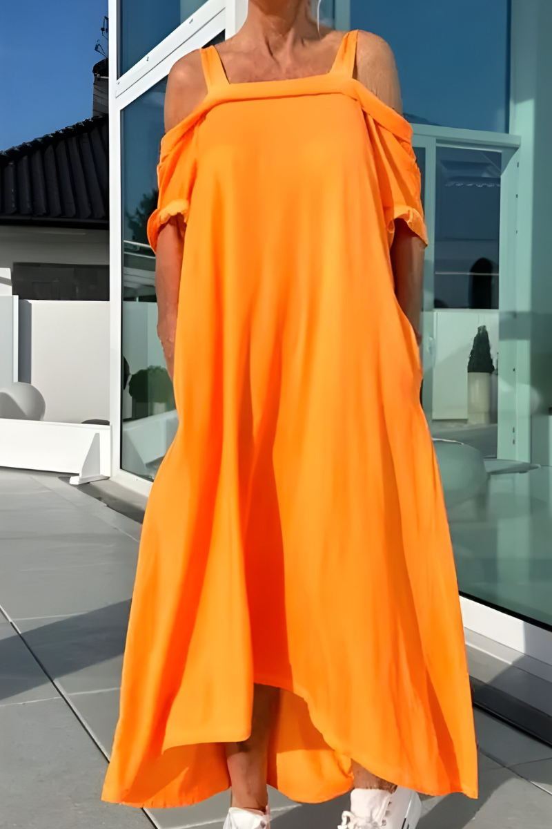 MILLIE – BREEZY LONG OFF-SHOULDER DRESS