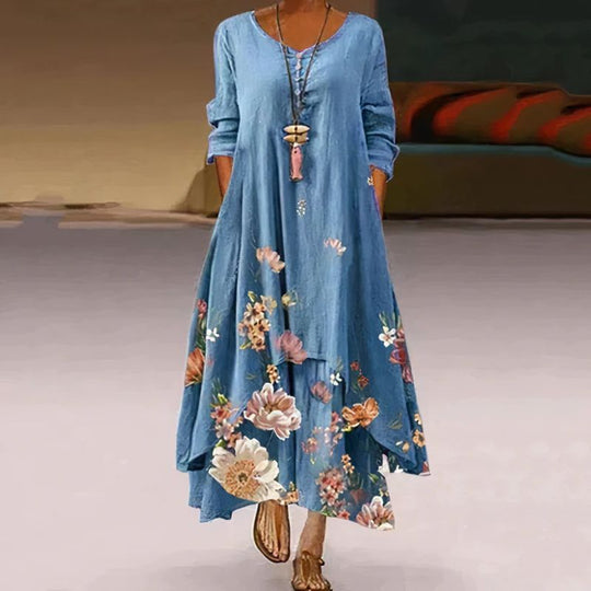 SELENE – FLOWY SUMMER PRINT MAXI DRESS