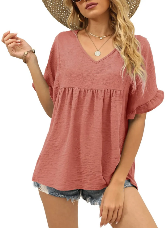 CHARLOTTE - CASUAL V-NECK TOP