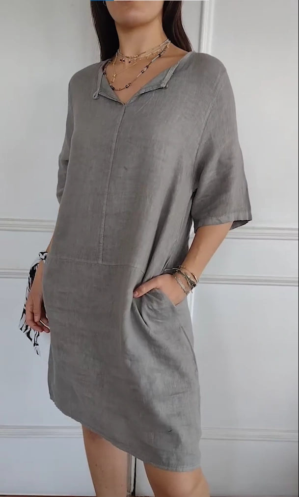 MARIAN – CLASSIC COTTON LINEN DRESS