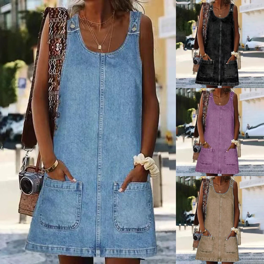 NADIA – SLEEVELESS ZIP DRESS