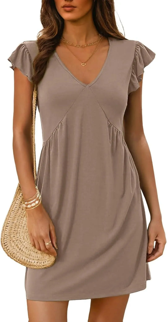 MARGOT - RUFFLED SLEEVE MINI DRESS
