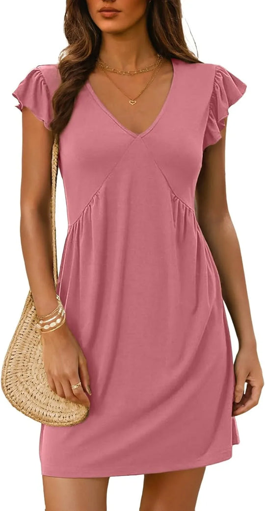 MARGOT - RUFFLED SLEEVE MINI DRESS